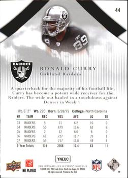 2008 Upper Deck Ultimate Collection #44 Ronald Curry Back