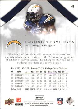 2008 Upper Deck Ultimate Collection #46 LaDainian Tomlinson Back