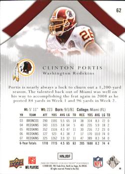 2008 Upper Deck Ultimate Collection #62 Clinton Portis Back