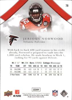 2008 Upper Deck Ultimate Collection #78 Jerious Norwood Back