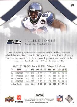 2008 Upper Deck Ultimate Collection #99 Julius Jones Back