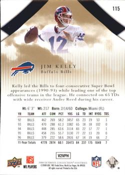 2008 Upper Deck Ultimate Collection #115 Jim Kelly Back
