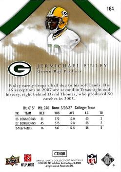 2008 Upper Deck Ultimate Collection #164 Jermichael Finley Back