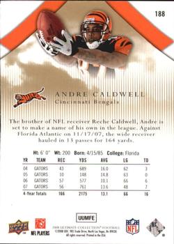 2008 Upper Deck Ultimate Collection #188 Andre Caldwell Back