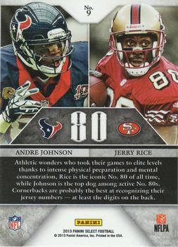 2013 Panini Select - Greatest #9 Jerry Rice / Andre Johnson Back