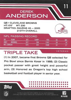 2008 Topps Triple Threads #11 Derek Anderson Back