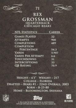 2008 Topps Mayo #71 Rex Grossman Back