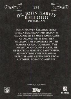 2008 Topps Mayo #274 Dr. John Harvey Kellogg Back