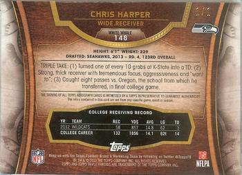 2013 Topps Triple Threads - Printing Plates Magenta #148 Chris Harper Back