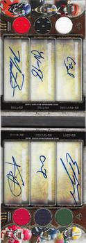 2013 Topps Triple Threads - Autographed Relic Double Combos #TTARDC-BBBLMD Montee Ball / Giovani Bernard / Le'Veon Bell / Eddie Lacy / Christine Michael / Knile Davis Front
