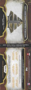 2013 Topps Triple Threads - Autographed Relic Double Combos Gold #TTARDC-BBBLMD Montee Ball / Giovani Bernard / Le'Veon Bell / Eddie Lacy / Christine Michael / Knile Davis Back