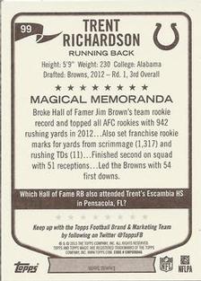 2013 Topps Magic - Mini #99 Trent Richardson Back