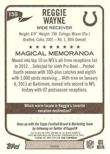 2013 Topps Magic - Mini #159 Reggie Wayne Back