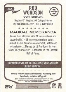 2013 Topps Magic - Mini Orange Border #262 Rod Woodson Back