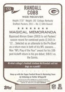 2013 Topps Magic - Mini Black Border #173 Randall Cobb Back
