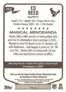2013 Topps Magic - Mini Red Border #264 Ed Reed Back