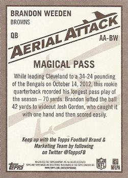 2013 Topps Magic - Aerial Attack #AA-BW Brandon Weeden Back