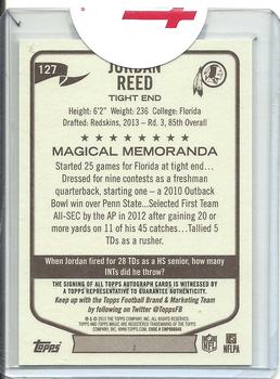 2013 Topps Magic - Autographs #127 Jordan Reed Back