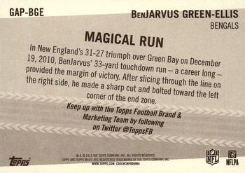 2013 Topps Magic - Ground & Pound #GAP-BGE BenJarvus Green-Ellis Back