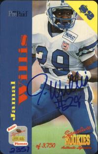 1995 Signature Rookies Auto-Phonex - Phone Card Autographs #7 Jamal Willis Front