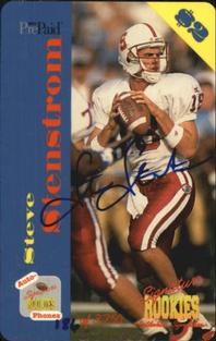 1995 Signature Rookies Auto-Phonex - Phone Card Autographs #28 Steve Stenstrom Front