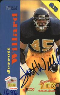 1995 Signature Rookies Auto-Phonex - Phone Card Autographs #36 Jerrott Willard Front