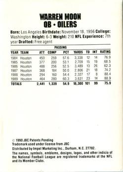 1990 Pro Set Collect-A-Books #NNO Warren Moon Back