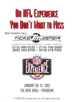 1992 NFLPA Super Bowl Card Show #NNO NFLPA Super Bowl Card Show Back