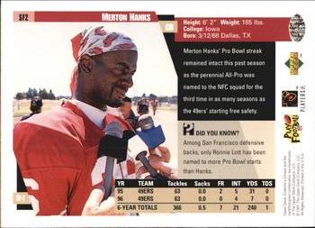 1997 Collector's Choice San Francisco 49ers #SF2 Merton Hanks Back