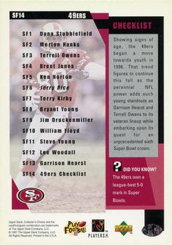 1997 Collector's Choice San Francisco 49ers #SF14 Checklist Back