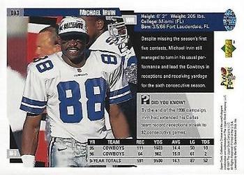 1997 Collector's Choice Dallas Cowboys #DA3 Michael Irvin Back
