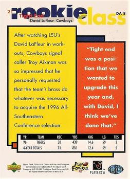 1997 Collector's Choice Dallas Cowboys #DA8 David LaFleur Back