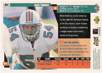 1997 Collector's Choice Miami Dolphins #MI4 Zach Thomas Back