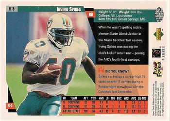 1997 Collector's Choice Miami Dolphins #MI5 Irving Spikes Back