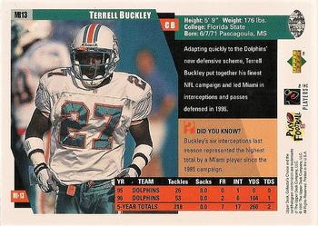 1997 Collector's Choice Miami Dolphins #MI13 Terrell Buckley Back