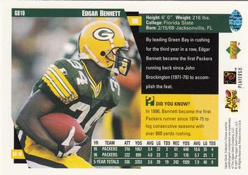 1997 Collector's Choice Green Bay Packers #GB10 Edgar Bennett Back