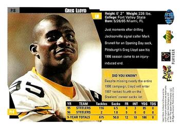 1997 Collector's Choice Pittsburgh Steelers #PI8 Greg Lloyd Back
