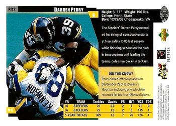 1997 Collector's Choice Pittsburgh Steelers #PI12 Darren Perry Back