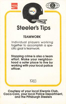 1983 Pittsburgh Steelers Police #NNO Dwayne Woodruff Back