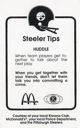 1984 Pittsburgh Steelers Kiwanis McDonalds Police #NNO Mike Webster Back