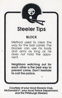 1984 Pittsburgh Steelers Police #NNO Craig Wolfley Back