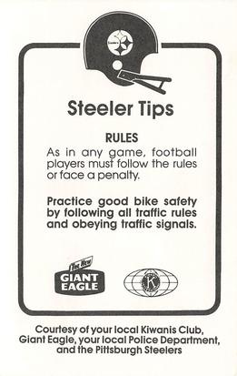 1985 Pittsburgh Steelers Kiwanis Giant Eagle Police #NNO David Little Back