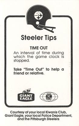 1985 Pittsburgh Steelers Kiwanis Giant Eagle Police #NNO Robin Cole Back
