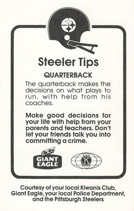 1986 Pittsburgh Steelers Kiwanis Giant Eagle Police #NNO Mark Malone Back