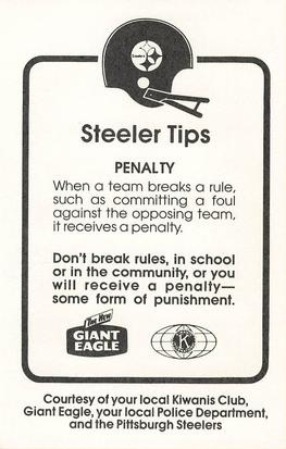 1986 Pittsburgh Steelers Kiwanis Giant Eagle Police #NNO Walter Abercrombie Back