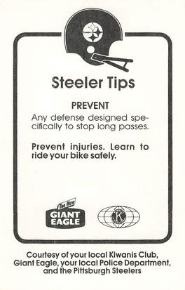 1986 Pittsburgh Steelers Kiwanis Giant Eagle Police #NNO Bryan Hinkle Back