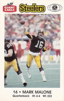 1987 Pittsburgh Steelers Kiwanis Giant Eagle Police #NNO Mark Malone Front