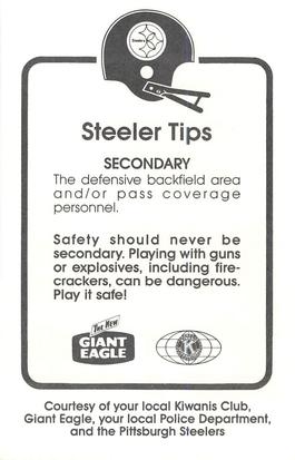 1988 Pittsburgh Steelers Kiwanis Giant Eagle Police #NNO Delton Hall Back