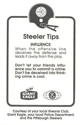 1988 Pittsburgh Steelers Kiwanis Giant Eagle Police #NNO Tunch Ilkin Back