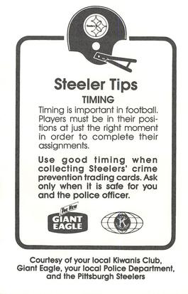 1988 Pittsburgh Steelers Kiwanis Giant Eagle Police #NNO Mike Merriweather Back
